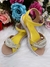 Sandália Infantil Com Pérolas e Strass Rasteira Amarelo