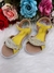 Sandália Infantil Com Pérolas e Strass Rasteira Amarelo