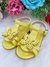 Sandália Amarelo C/ Aplique de Borboleta e Strass Luxo