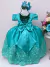 Vestido Infantil Verde Rendado Casamento Damas Luxo Pérolas - loja online