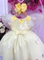 Vestido Infantil Amarelo Nervura Aplique Borboletas Flores na internet