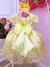 Vestido Infantil Amarelo Renda Realeza e Aplique Borboletas - comprar online