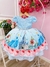 Vestido Infantil Princesa Cinderela Azul C/ Renda e Pérolas na internet