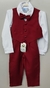 Conjunto Social Camisa Branca C/ Colete Calça Grav. Marsala - Lele Moda Kids