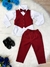 Conjunto Social Camisa Branca C/ Colete Calça Grav. Marsala - comprar online