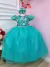Vestido Infantil Damas Honra Casamento Verde C/ Renda Pérola