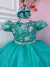 Vestido Infantil Damas Honra Casamento Verde C/ Renda Pérola na internet