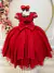 Vestido Infantil Vermelho C/ Busto Nervura C/ Pérolas Damas na internet