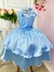 Fantasia Infantil Frozen e Cinderela C/ Renda Azul Strass - comprar online