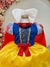 Fantasia Infantil Branca de Neve Amarelo Ouro Capa Tiara - comprar online