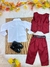 Conjunto Infantil Camisa Branca Calça Colete Gravata Marsala - loja online