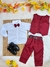 Conjunto Infantil Camisa Branca Calça Colete Gravata Marsala - loja online