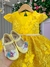 Vestido Marie Jardim Encantado Luxo Amarelo - Lele Moda Kids