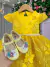 Vestido Marie Jardim Encantado Luxo Amarelo - Lele Moda Kids