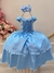 Fantasia Infantil Frozen e Cinderela C/ Renda Azul Claro - comprar online