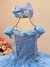 Fantasia Infantil Frozen e Cinderela C/ Renda Azul Claro - Lele Moda Kids
