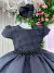 Vestido Ysa Kids Preto Peito Perolas