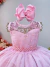 Vestido Infantil Longo Rosa Claro C/ Renda e Pérolas Damas - comprar online