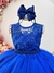 Vestido Infantil Longo Azul Royal C/ Renda e Pérolas Damas - comprar online