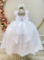 Vestido Infantil Longo Branco Busto C/ Renda Casamentos Luxo - Lele Moda Kids