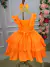 Vestido Banana Club Mariana Modinha Laranja Neon - comprar online
