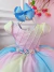 Vestido Infantil Chuva de Amor Colorido Circo Cinto Pérolas na internet