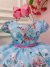 Vestido Infantil Jardim das Borboletas Azul Luxo Festas na internet