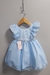Vestido Infantil Princesa Cinderela Frozen Azul Brilho Pérolas - Lele Moda Kids