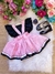 Romper/Vestido Mundo Bita Rosa e Preto - Lele Moda Kids