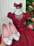 Vestido Vila Lele Longo Jardim Encantado Borboletas Marsala (