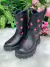 Bota Nilqi Manu Preta Estrela Pink - Lele Moda Kids
