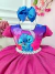 Vestido Infantil Lilo Stitch Pink e Azul Com Glitter Festas - comprar online