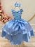 Fantasia Infantil Azul Princesas Frozen e Cinderela Festas - Lele Moda Kids
