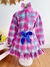 Conjunto Meninas Junino Camisa Rosa Com Mini Saia Xadrez