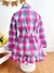 Conjunto Meninas Junino Camisa Rosa Com Mini Saia Xadrez - comprar online