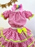Conjunto Meninas Junino Rosa Xadrez Cropped Com Saia Luxo - comprar online