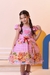 Vestido Infantil Junino Festa São João Rosa Xadrez Girassol