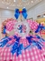Vestido Infantil Lilo Stitch e Angel Xadrez Rosa Festas - comprar online