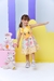 Vestido Infantil Coelhinho da Páscoa Amarelo Luxo Festas