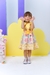 Vestido Infantil Coelhinho da Páscoa Amarelo Luxo Festas - Lele Moda Kids