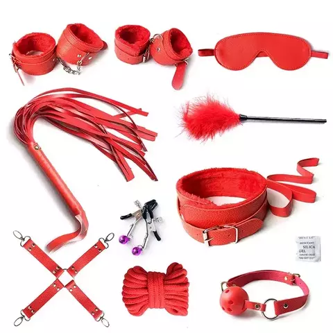 Kits de brinquedos sexuais BDSM para Casais, Algemas e muito mais