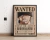 quadro decorativo com moldura preta e vidro serie gamer geek One Piece Roronoa Wanted Zoro Cartaz de Procurado