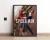 Quadro decorativo do Spider-Man, com o personagem em uma parede de tijolos, destacando a marca Marvel.