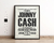quadro decorativo com moldura preta e vidro musica show Johnny Cash In Person