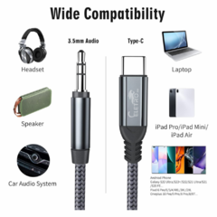 Cabo Auxiliar TIPO-C / P2 conector 3.5mm Linha Premium EL-3120-TY na internet