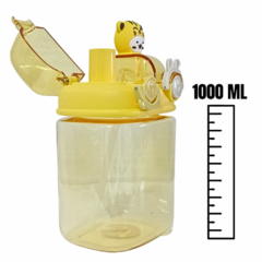 Garrafa Squeeze Infantil BICHOS 1 Litro com Canudo + Botão + Trava - comprar online
