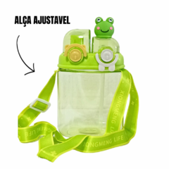 Garrafa Squeeze Infantil BICHOS 1 Litro com Canudo + Botão + Trava - Suporte Roque Tecnologia e Suprimentos