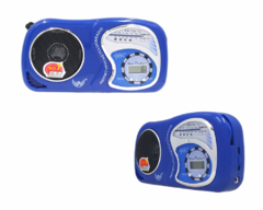 Rádio Portátil Retro FM/AM com Relógio Digital - Suporte Roque Tecnologia e Suprimentos