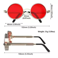 Óculos Steampunk estilo Redondo em varias cores e lentes - loja online