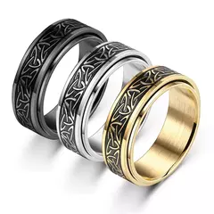Anéis para Homens, Aço Inoxidável Rotativo, Viking Celtic Knot Rune na internet